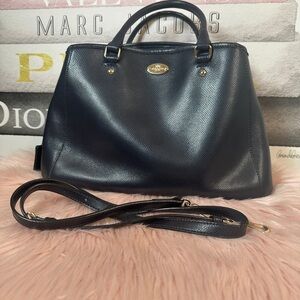 Coach Navy Blue Leather Satchel